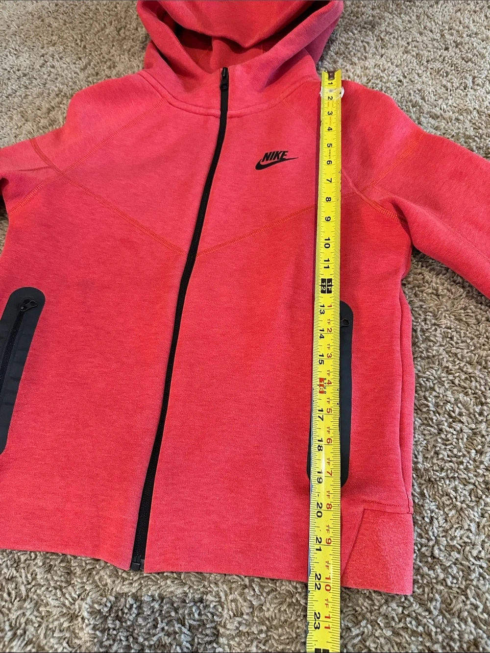 Nike Tech Kids Bright Red Hooded Zip Jacket & Joggers Set - Picture 13 of 16